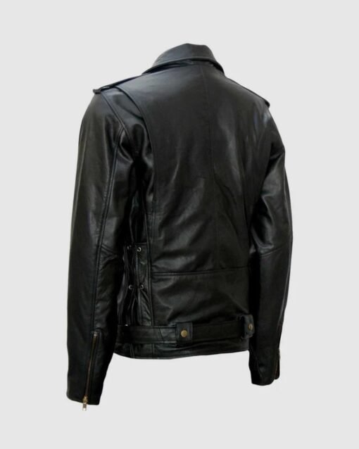 Black Leather Motorcycle Jacket - Image 2