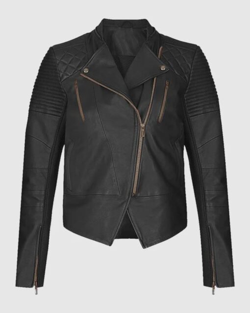 Black Flame Women's Biker Leather Jacket